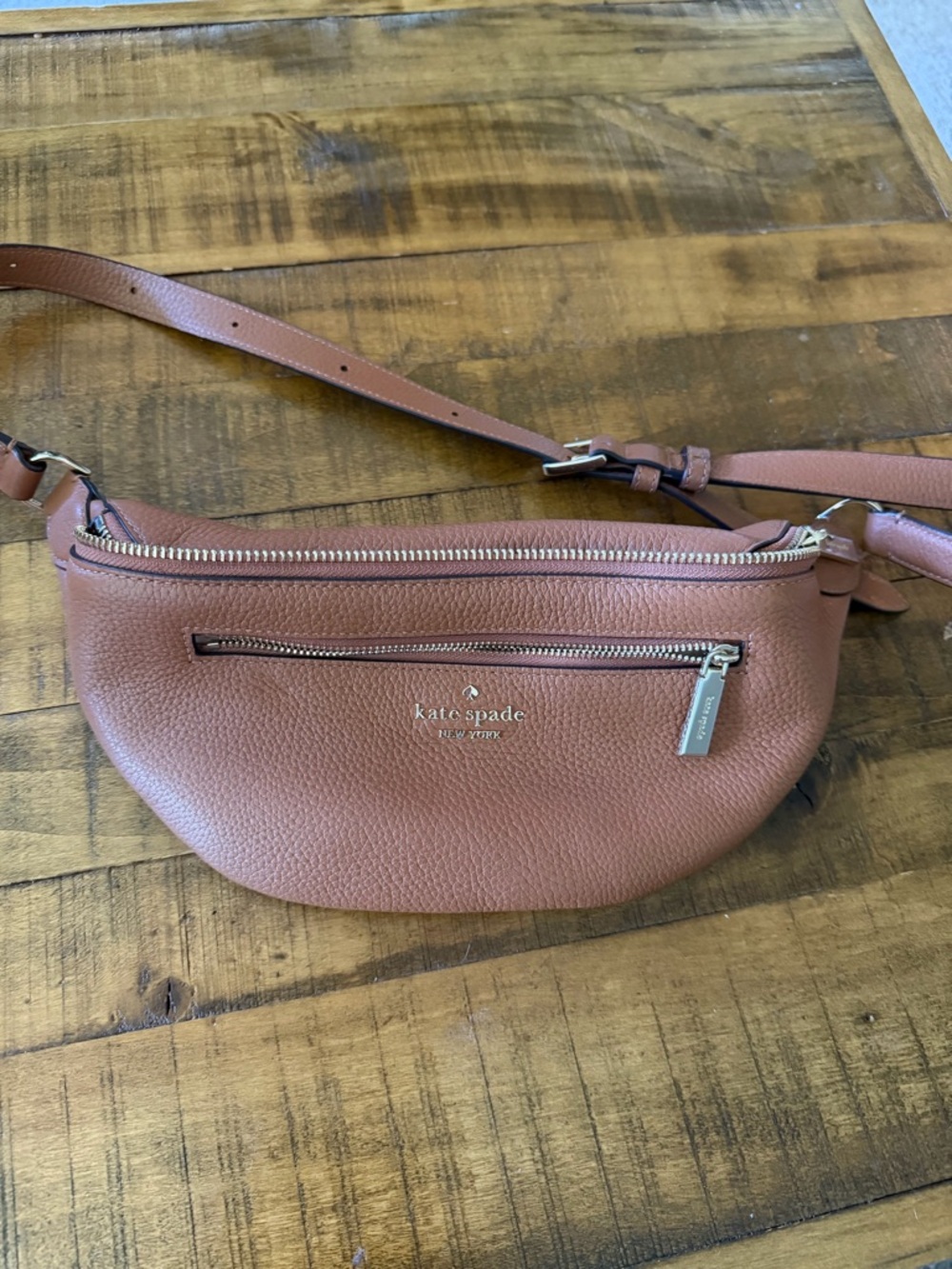 kate spade Tan Pebbled Leather Crossbody Belt Bag